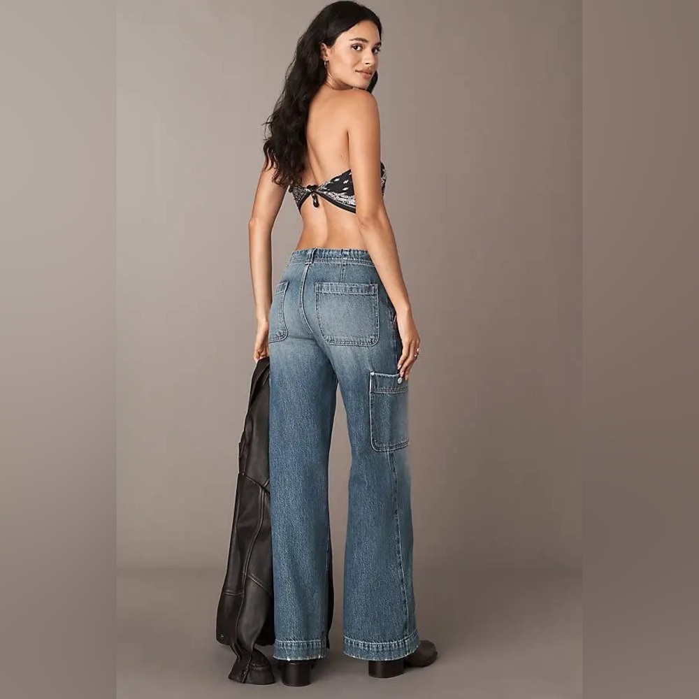 Anthropologie x Pilcro Mid-Rise Relaxed Fit Cargo Jeans Size 29 Pre-Loved - Picture 3 of 7